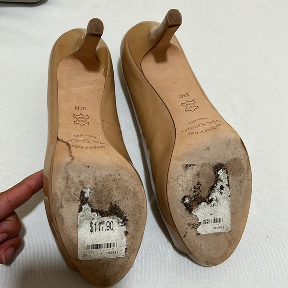 VIA SPIGA WOMEN 3.5”HEEL NUDE PATENT LEATHER SIZE 8.5 - Picture 9 of 12